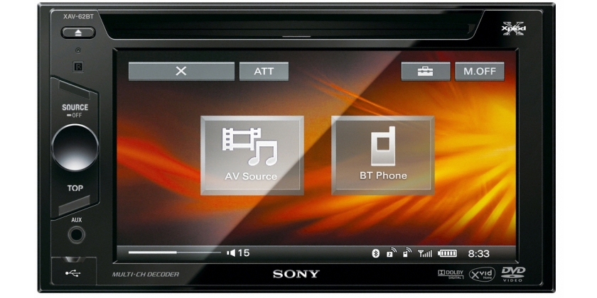 Radio para auto con pantalla táctil de 16,3 cm (6,4 pulg.) de DVD